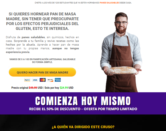 Landing page - Curso básico de formación de pan de masa madre
